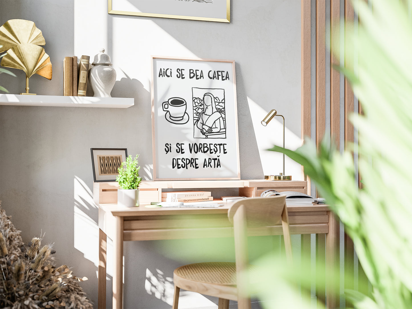 aici se bea cafea și se vorbește despre artă - Poster