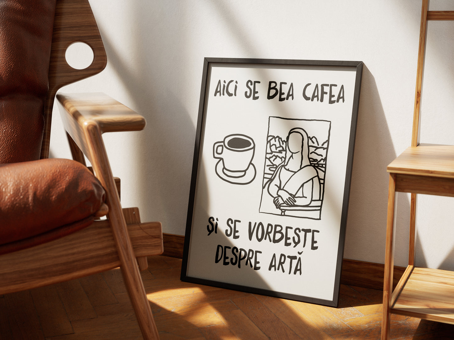aici se bea cafea și se vorbește despre artă - Poster