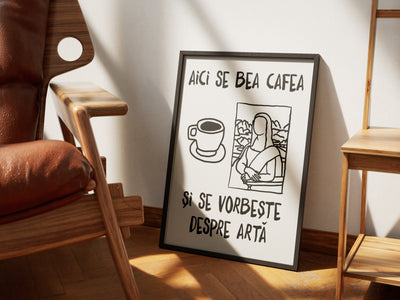aici se bea cafea și se vorbește despre artă - Poster