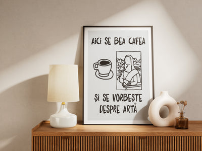 aici se bea cafea și se vorbește despre artă - Poster