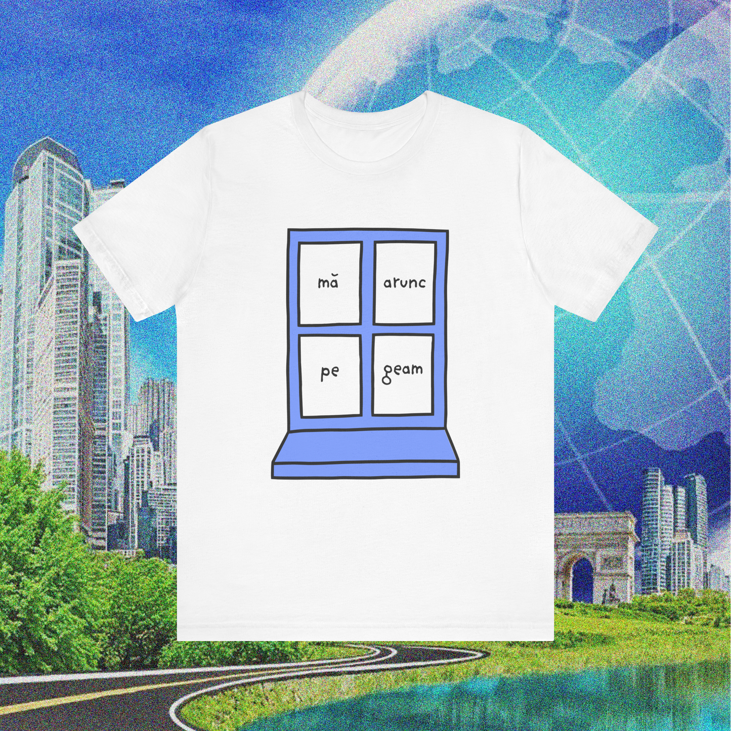 mă arunc pe geam - Tricou Medium Fit