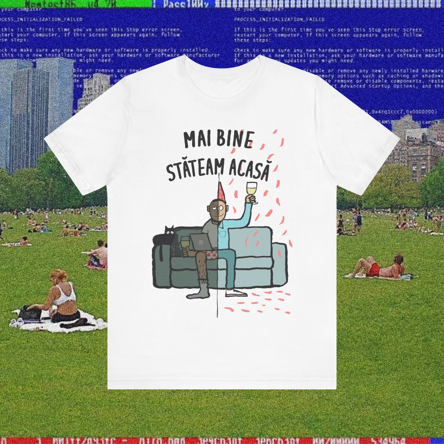 mai bine stăteam acasă - Tricou Medium Fit